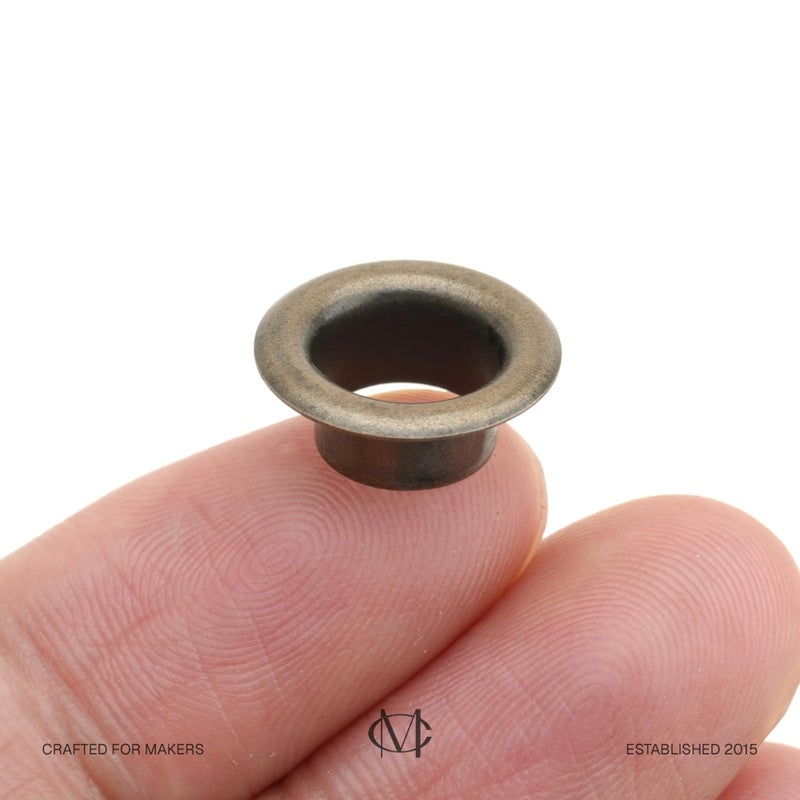 CRAFTMEMORE 3/16" (5MM) Hole Size 100 Sets Antique Brass Bronze Metal Grommets Eyelets with Washers for Bead Cores, Clothes, Leather, Canvas (Antique Brass) - Image 3